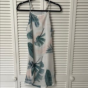 Tropical Leaf Print Dress